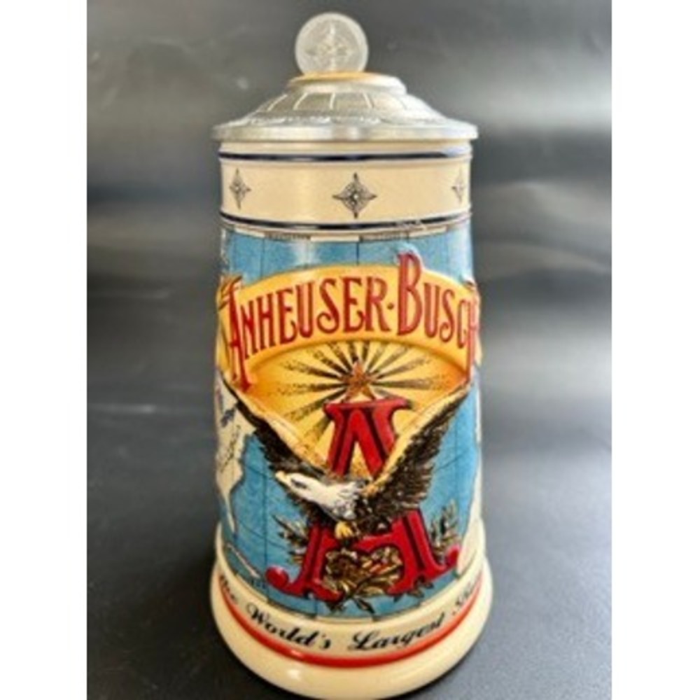 Anheuser-Busch Collectors Club 1996 Membership Stein CB3 Lidded Ceramarte Brazil